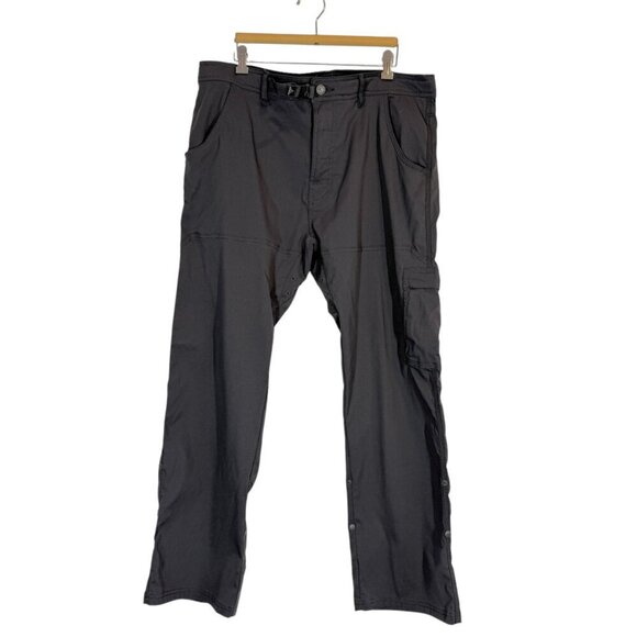 Prana Gray Cargo Pants Zion Straight Gorpcore Size 38 - Picture 1 of 11